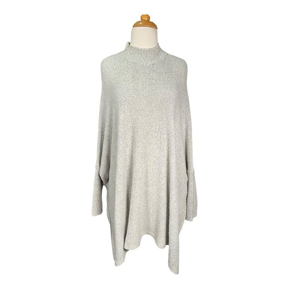 Red Haute Oversized Gray Knit Sweater Tunic Dolman Sleeves Stretchy Small Cozy - Picture 5 of 12